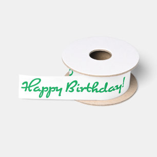 Ruban En Satin Joyeux anniversaire ! Script Décontracté vert