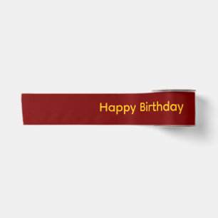 Ruban En Satin Joyeux Anniversaire Typographie Élégante Rouge et