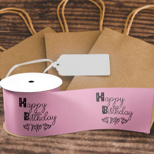 Ruban En Satin Joyeux Anniversaire Typographie Mignonne Doodle Ro