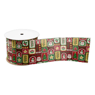 Ruban En Satin Joyeux et lumineux Noël 