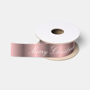 Ruban En Satin Joyeux Noël de satin rose