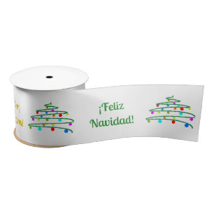 Ruban En Satin Joyeux Noël international coloré personnalisé