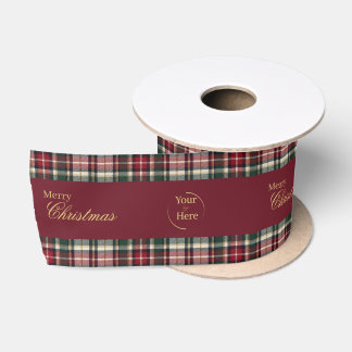 Ruban En Satin Joyeux Noël personnalisé et logo d'entreprise