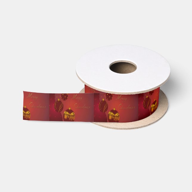 Ruban En Satin Joyeux Noël rouge (Bobine)