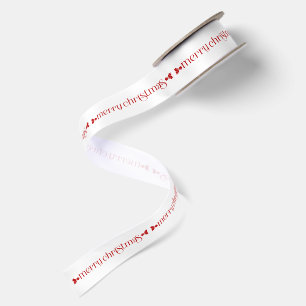 Ruban En Satin Joyeux Noël Typographie Rouge