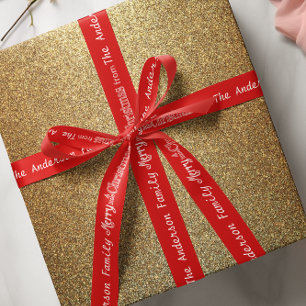 Ruban En Satin Joyeux petit Noël personnalisé Arbres Abstraits