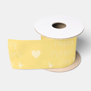 Ruban En Satin Joyeux thème jaune de la fête des mères