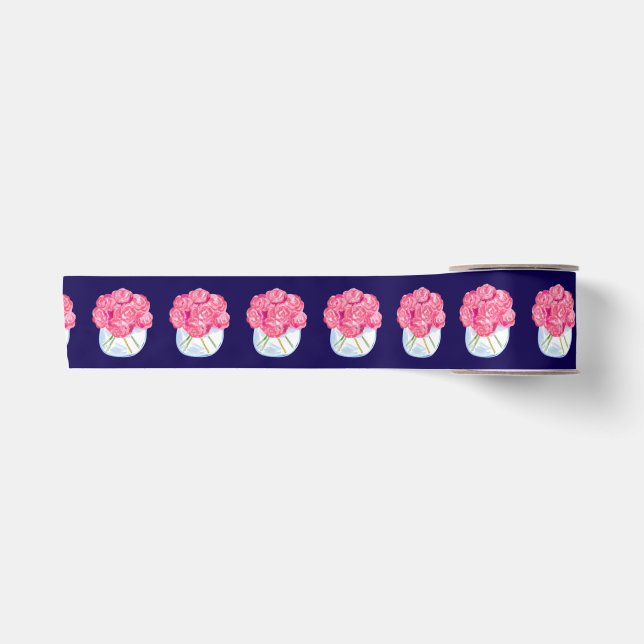 Ruban En Satin Jumeaux en fleurs (Devant)