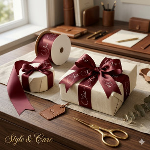 Ruban En Satin Juste pour vous, écriture stylée marron