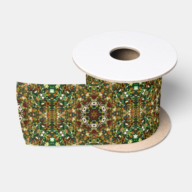Ruban En Satin Kaleidoscope de Noël unique (Bobine)