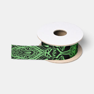 Ruban En Satin Kaleidoscope vert