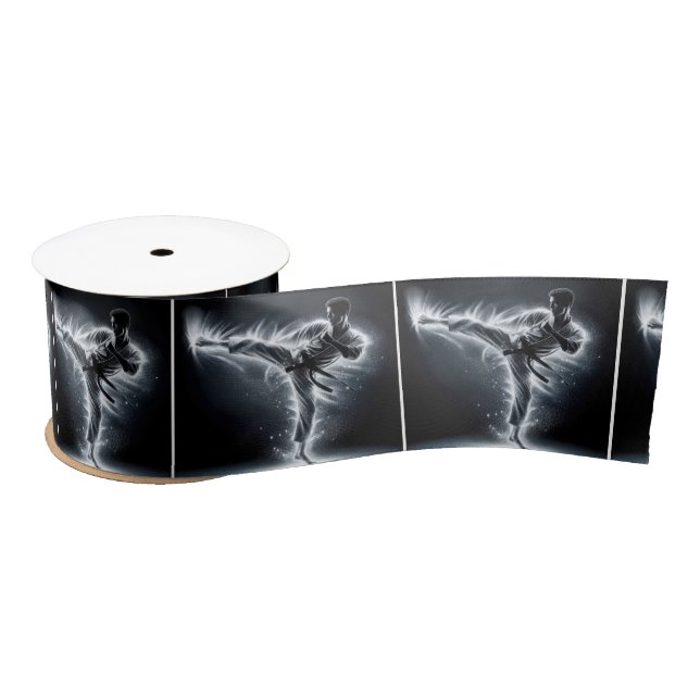 Ruban En Satin Karate Man Avec Neon Energy Light Trails (Bobine)