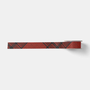 Ruban En Satin Kefieh de Palestine noir et ROUGE