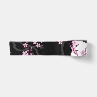 Ruban En Satin Kimono japonais Sakura noir et blanc