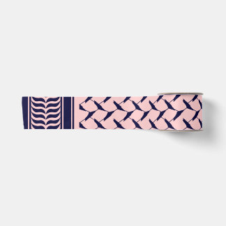 Ruban En Satin Kuffieh palestinienne ROSE et bleu foncé