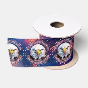 Ruban En Satin La Terre Des Hommes Libres Feu D'artifice Aigle Br