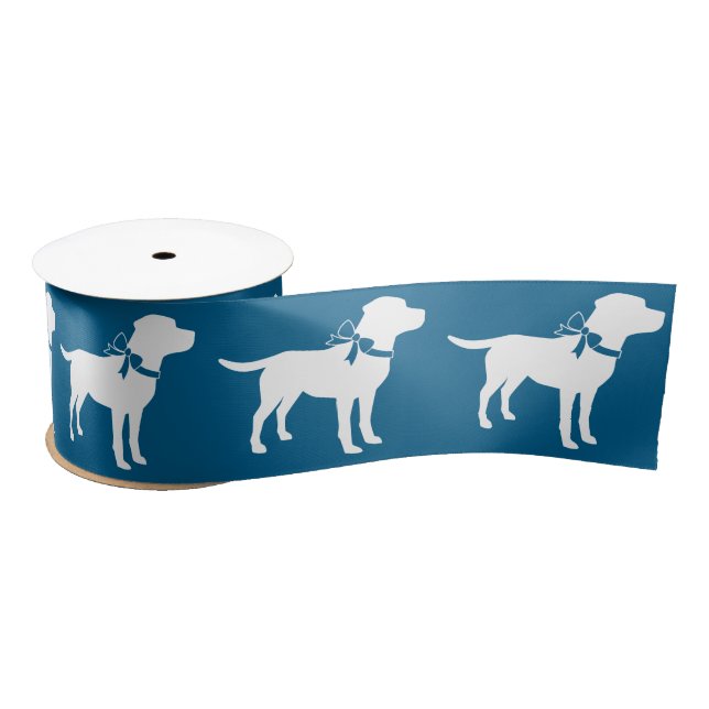 Ruban En Satin Labrador Chien Baby shower Blue Boy Lab (Bobine)