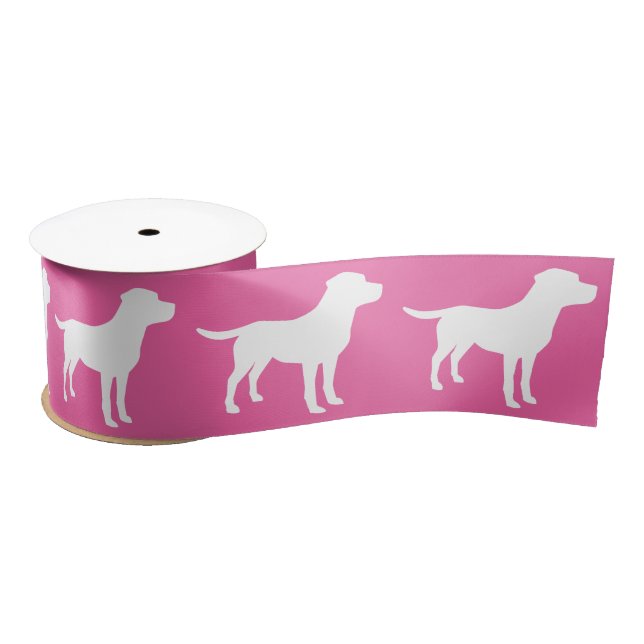 Ruban En Satin Labrador Chien Baby shower Girl Lab Rose (Bobine)