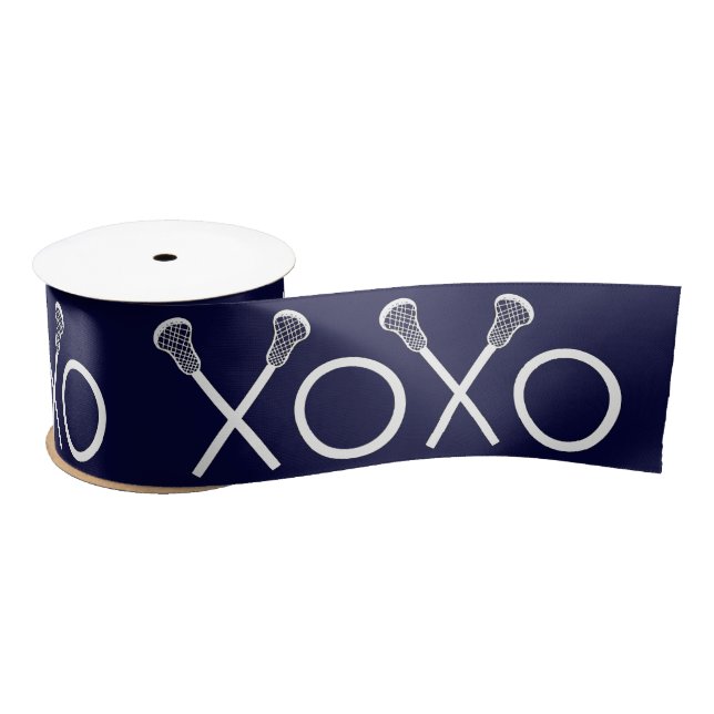 Ruban En Satin Lacrosse Navy Blue Cadeau (Bobine)