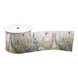 Ruban En Satin Lapin dans un jardin de fleurs sauvages