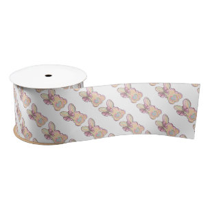 Ruban En Satin Lapin de Pâques avec le coeur et le cul