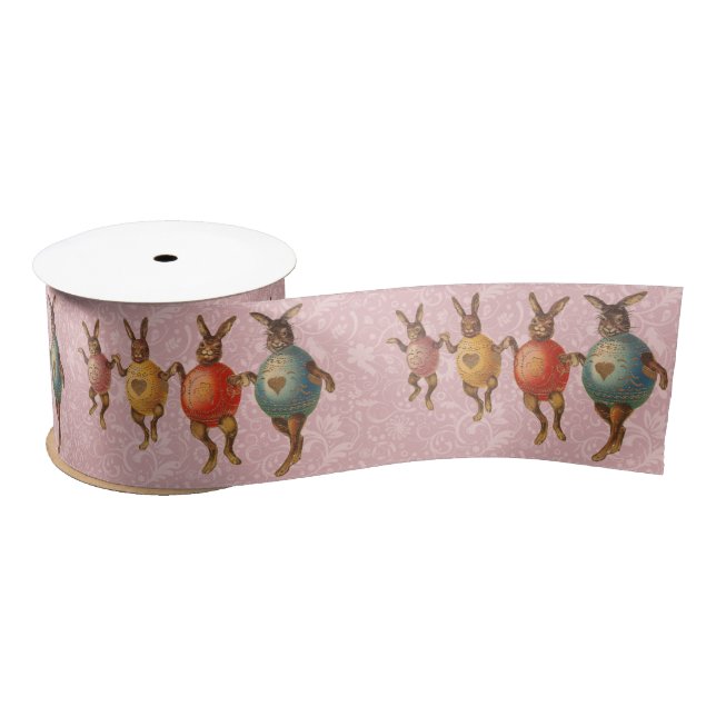 Ruban En Satin Lapin de Pâques Œufs Dansants (Bobine)
