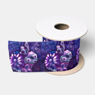 Ruban En Satin Lapin lapin floral Whimsical Personnalisé