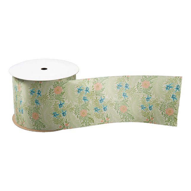 Ruban En Satin Larkspur Motif (par William Morris) (Bobine)