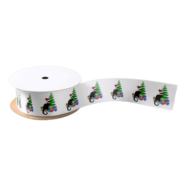 Ruban En Satin Le Chat Noir Chapeau de Santa Noël (Bobine)