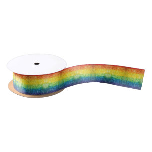 Ruban En Satin Le drapeau tie-dyé de SlipperyJoe arc-en-ciel pres