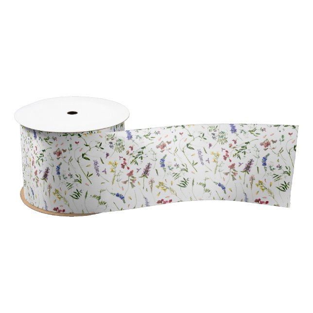Ruban En Satin Le Meadow Fleur sauvage scandinave (Bobine)