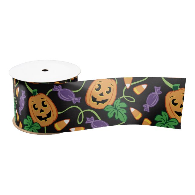 RUBAN EN SATIN LE MOTIF HALLOWEEN SATIN RIBBON (Bobine)