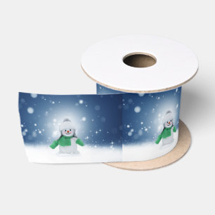 Ruban En Satin Le personnage de bonhomme de neige de Noël adorabl