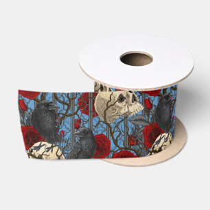 Ruban En Satin Le secret de Raven. Illustration gothique sombre e