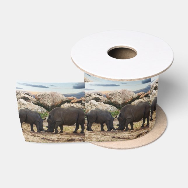Ruban En Satin Leçon de vie de rhinocéros bébé, (Bobine)