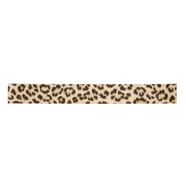Ruban En Satin Leopard en cuir Imprimer Motif Monogramme (Devant)