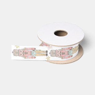 Ruban En Satin Les soldats Casse-Noisette Rose Pâle Menthe Noël