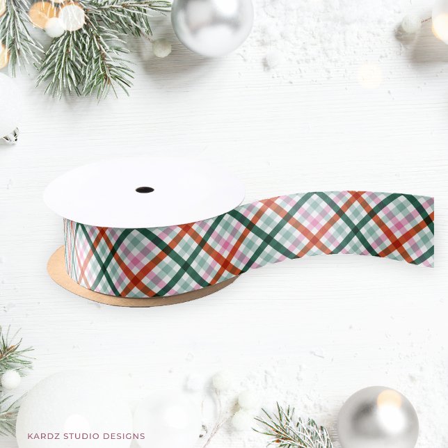 Ruban En Satin Les vacances En vichy modernes (Ribbon shown in 1.5 in. Choose size and style, satin or grosgrain.)