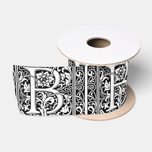 Ruban En Satin Lettre B Monogramme Art Nouveau Médiéval