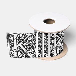 Ruban En Satin Lettre K Monogramme Art Nouveau Médiéval