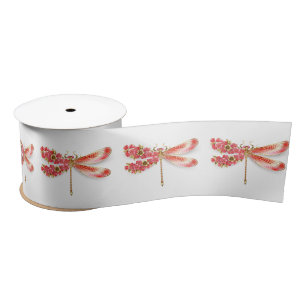Ruban En Satin libellule de fleurs avec sakura de bijoux