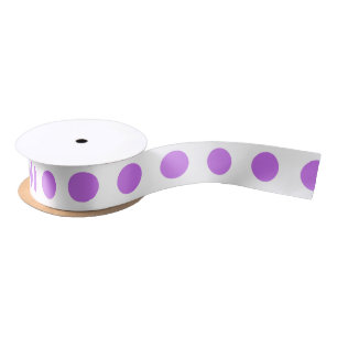Ruban En Satin Lilac et pois blancs