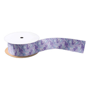 Ruban En Satin Lilas Violet Floral