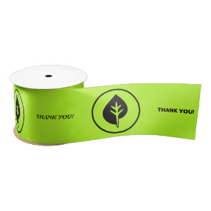 Ruban En Satin Lime Green Small Business Logo et texte personnali