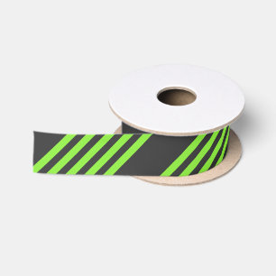 Ruban En Satin Lime vert et charbon de bois cinq bandes motif