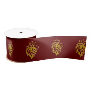 Ruban En Satin Lion Avec Couronne - Style Or 2