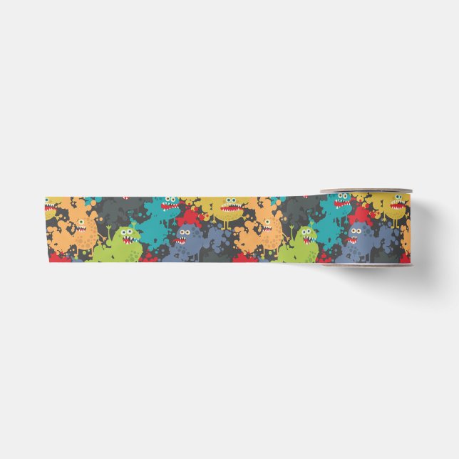 Ruban En Satin Little cute funny monsters (Devant)