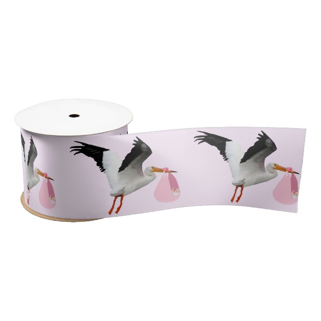 Ruban En Satin Livraison spéciale Baby Girl Pink Ribbon (Bobine)