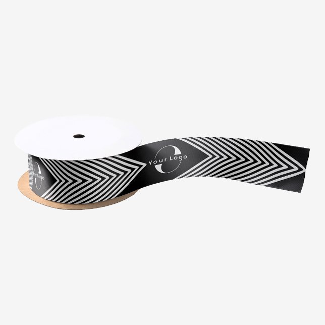 Ruban En Satin Logo Black Business Marque de l'entreprise (Créateur téléchargé)