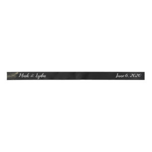 Ruban En Satin Logo de mariage minimaliste couples feuille d'or f